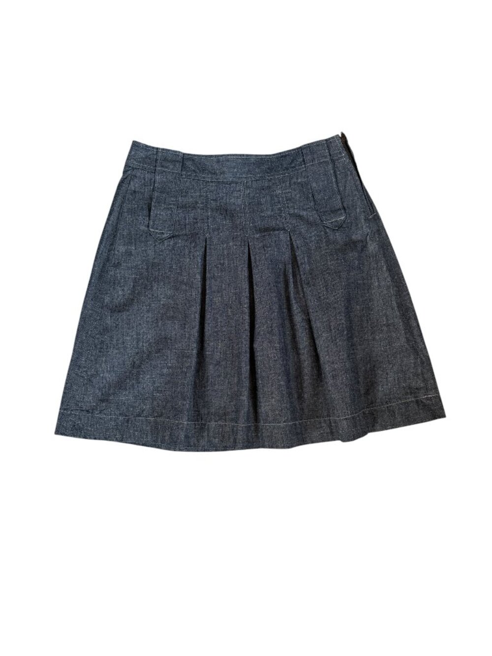 J. Crew women's faded black pleated skirt with side zipper and pockets size 6